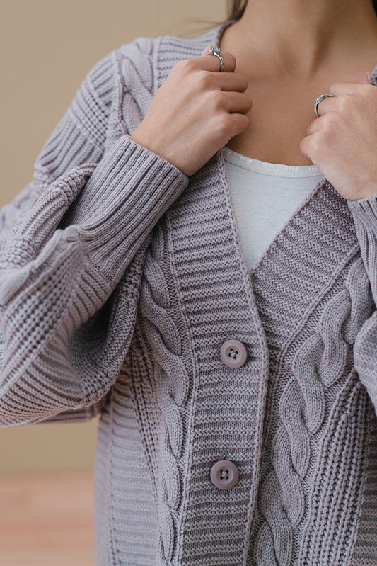 CABLE-KNIT CARDIGAN
