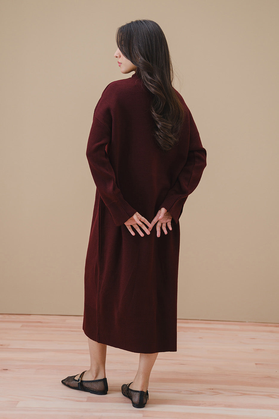 THUMBHOLE SLEEVE LONG DRESS