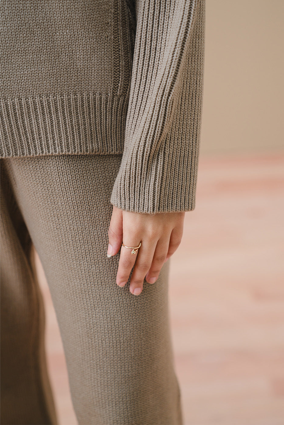 MOCK NECK CABLE-KNIT PULLOVER