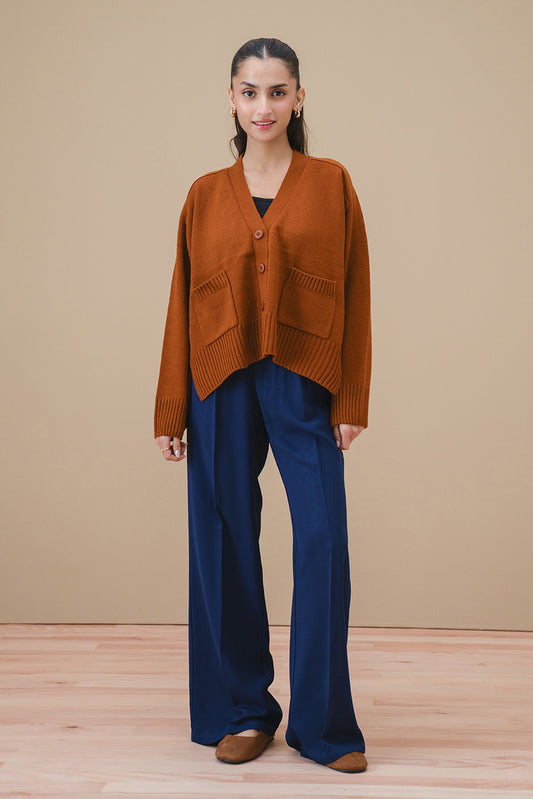 V-NECK CROPPED CARDIGAN