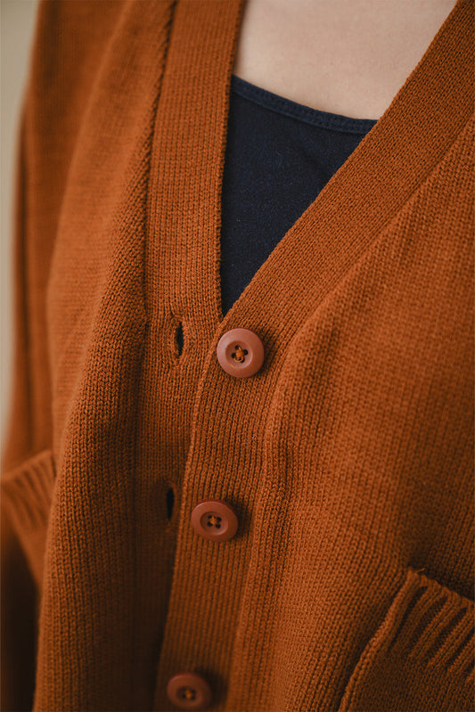 V-NECK CROPPED CARDIGAN