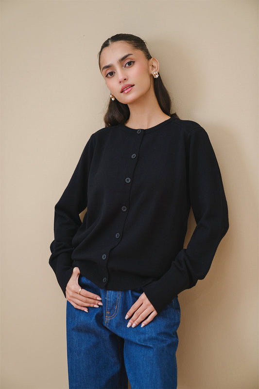 SLIM FIT CREW NECK CARDIGAN