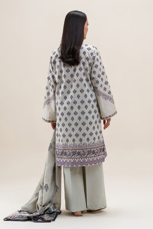 3 PIECE PRINTED LAWN SUIT-MYSTIC BLOOM (UNSTITCHED)