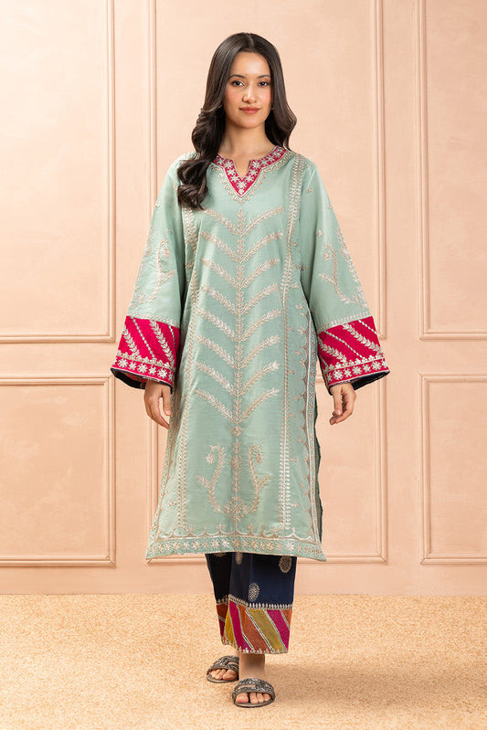 2 PIECE EMBROIDERED TWO TONE SUIT (LUXURY PRET)