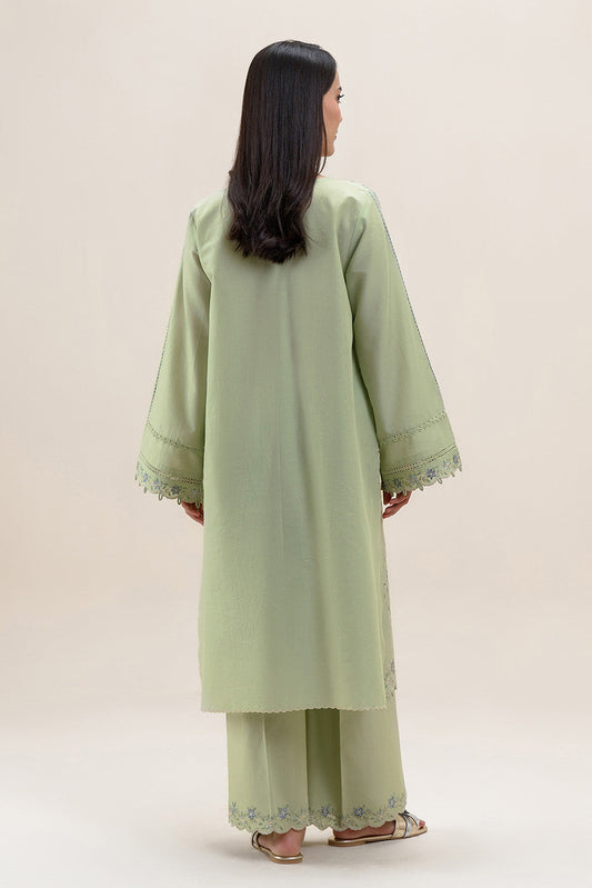 2 PIECE EMBROIDERED LAWN SUIT-MOSS GREEN (UNSTITCHED)