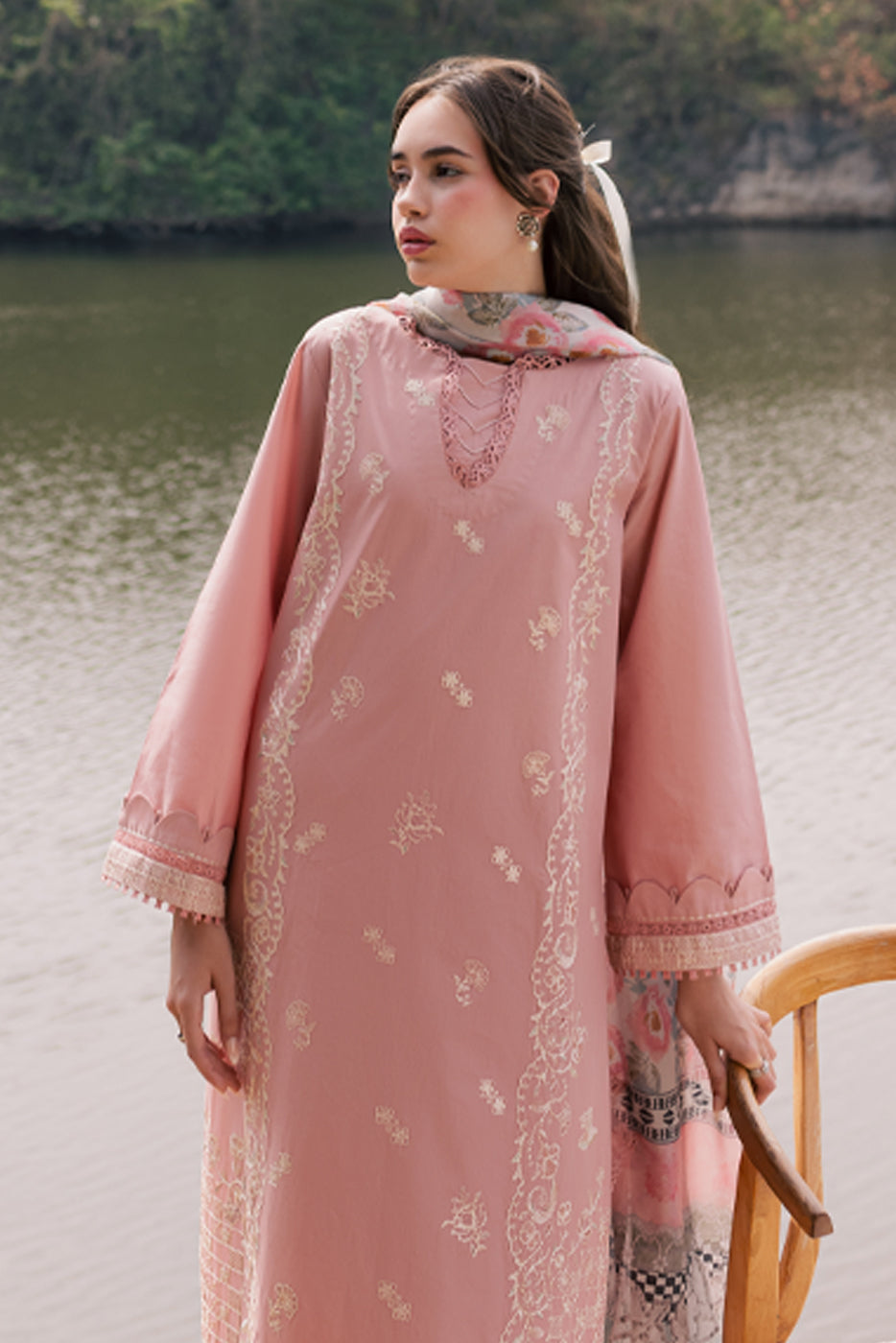 3 PIECE EMBROIDERED LAWN SUIT-BLUSH AURA (UNSTITCHED)