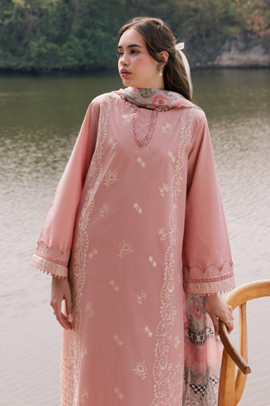 3 PIECE EMBROIDERED LAWN SUIT-BLUSH AURA (UNSTITCHED)