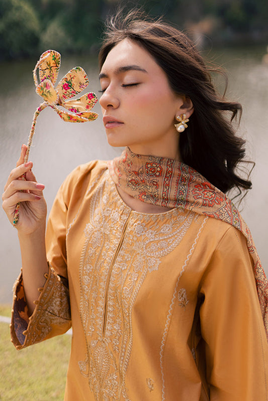 3 PIECE EMBROIDERED LAWN SUIT-AMBER GLAM (UNSTITCHED)