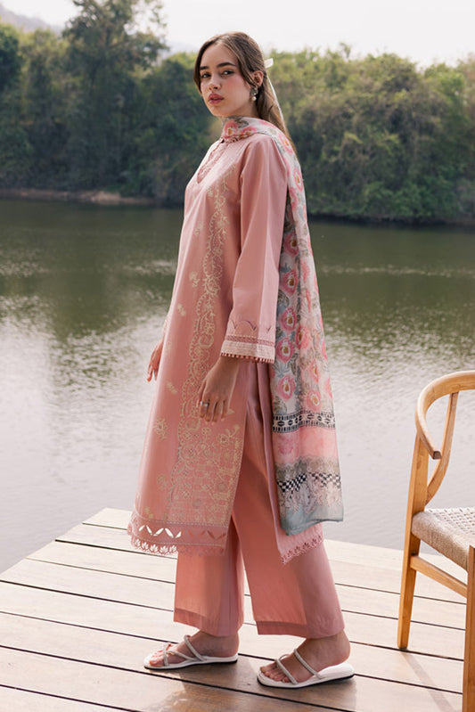 3 PIECE EMBROIDERED LAWN SUIT-BLUSH AURA (UNSTITCHED)