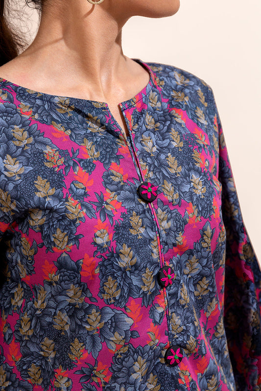 3 PIECE PRINTED LAWN SUIT-INCANTATION PINK (UNSTITCHED)