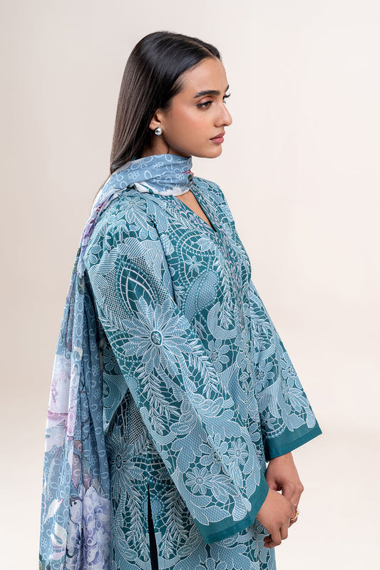 3 PIECE PRINTED LAWN SUIT-TRAPICHE EMERALD (UNSTITCHED)