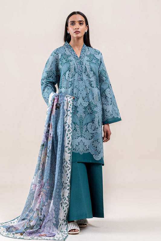 3 PIECE PRINTED LAWN SUIT-TRAPICHE EMERALD (UNSTITCHED)