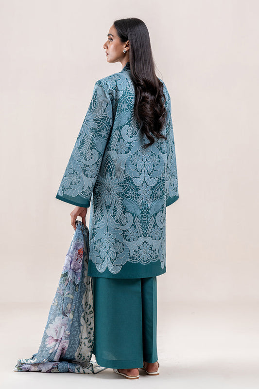 3 PIECE PRINTED LAWN SUIT-TRAPICHE EMERALD (UNSTITCHED)