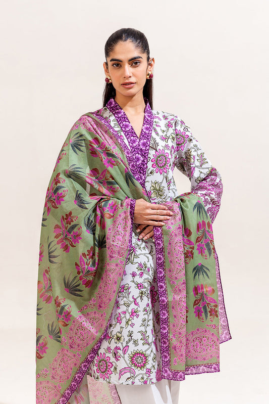 3 PIECE PRINTED LAWN SUIT-MYSTERY GARDEN (UNSTITCHED)