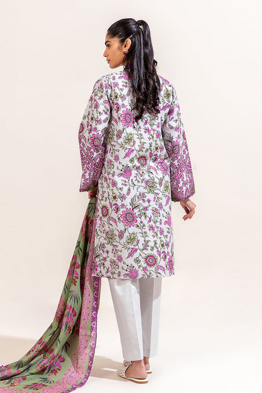 3 PIECE PRINTED LAWN SUIT-MYSTERY GARDEN (UNSTITCHED)