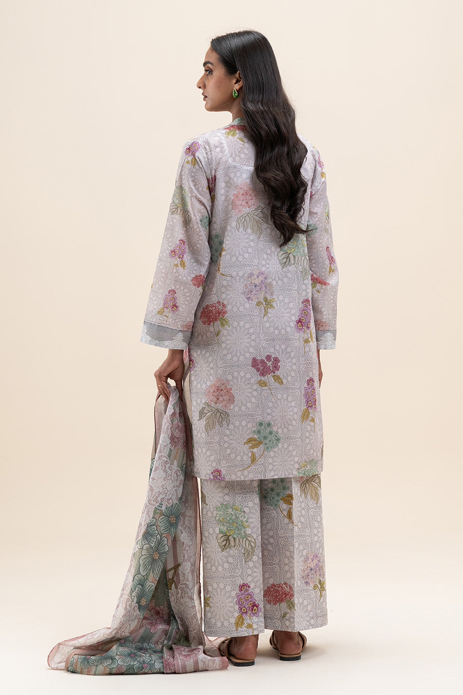 3 PIECE PRINTED LAWN SUIT-LILAC CRUSH (UNSTITCHED)