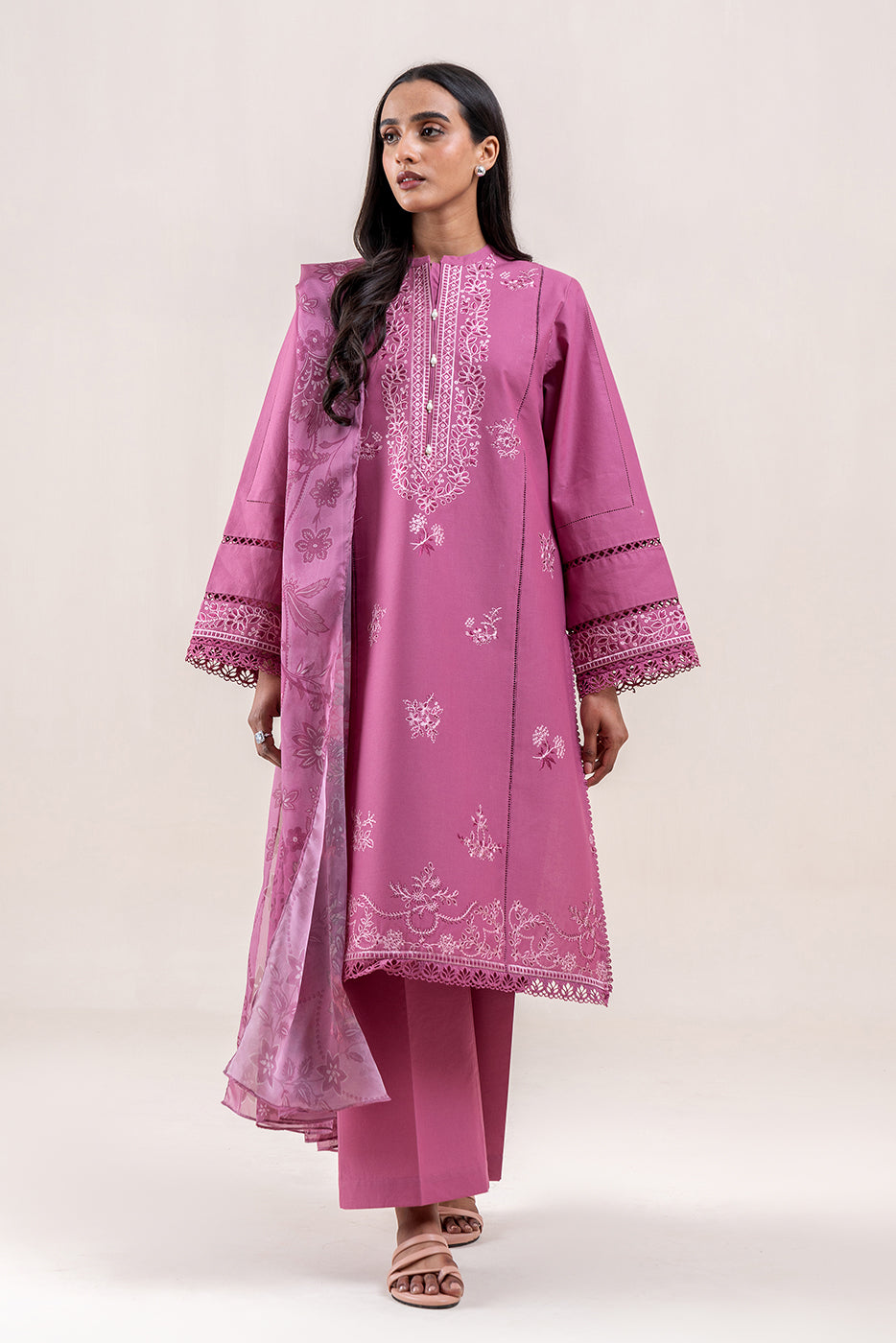 3 PIECE EMBROIDERED LAWN SUIT-TURKISH ROSE (UNSTITCHED)