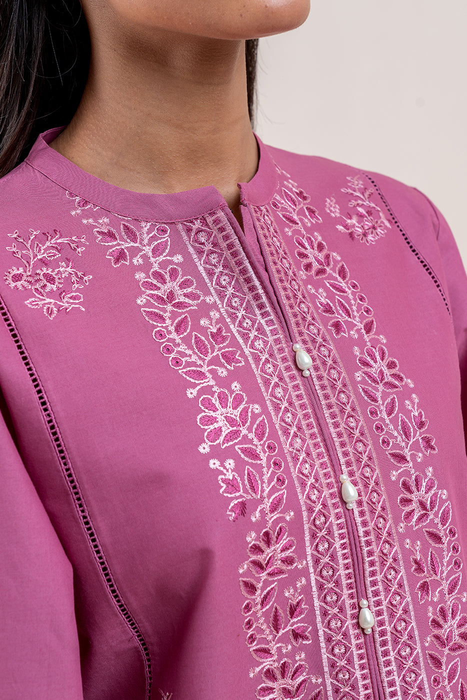 3 PIECE EMBROIDERED LAWN SUIT-TURKISH ROSE (UNSTITCHED)