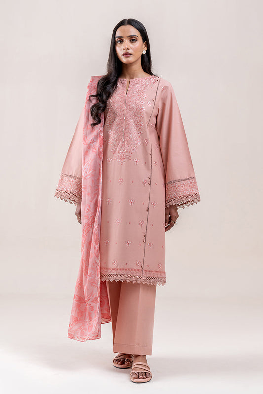 3 PIECE EMBROIDERED LAWN SUIT-SEPIA GLOOM (UNSTITCHED)