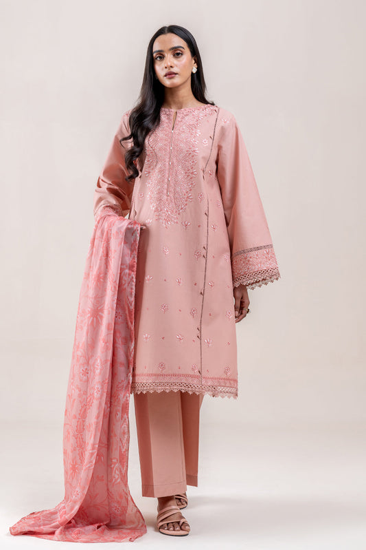 3 PIECE EMBROIDERED LAWN SUIT-SEPIA GLOOM (UNSTITCHED)