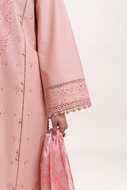 3 PIECE EMBROIDERED LAWN SUIT-SEPIA GLOOM (UNSTITCHED)
