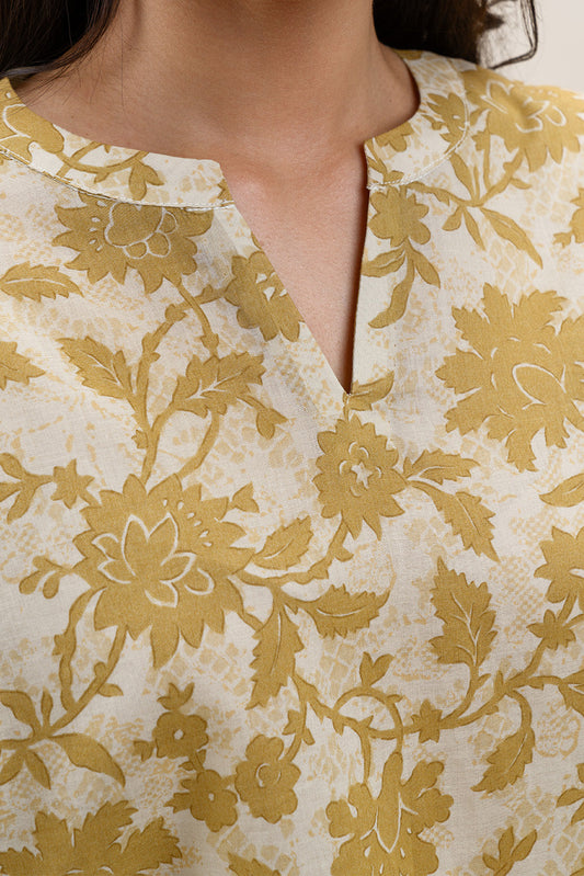 2 PIECE PRINTED LAWN SUIT-MEDALLION HUE (UNSTITCHED)
