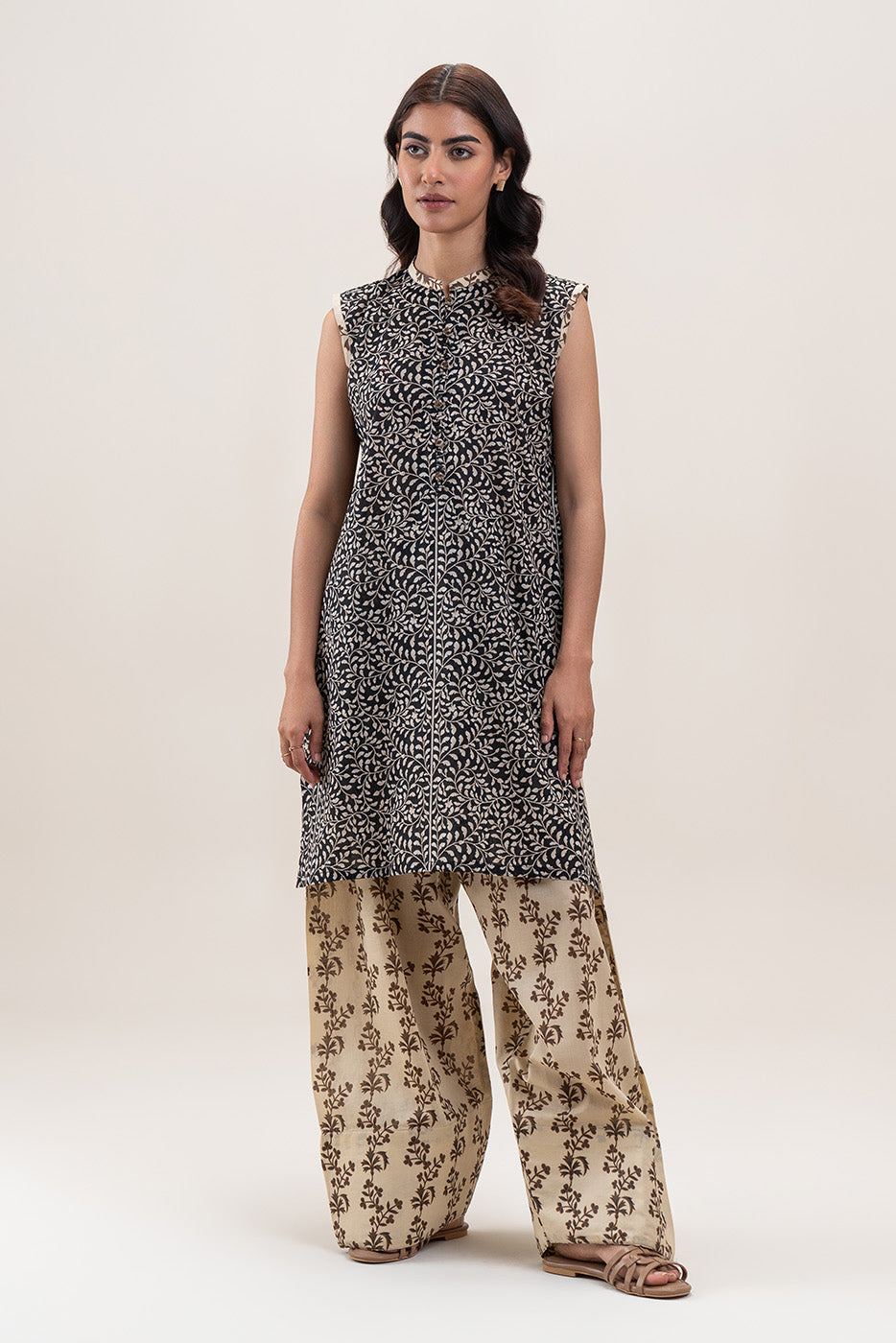 2 PIECE PRINTED LAWN SUIT-SABLE ZEST (UNSTITCHED)