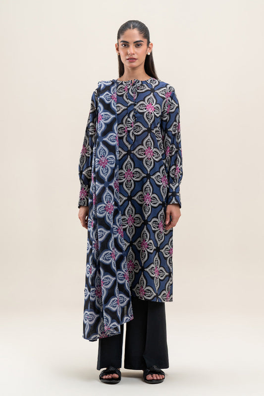 2 PIECE PRINTED LAWN LAWN SUIT-DEEP VIOLET (UNSTITCHED)