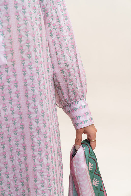 3 PIECE PRINTED LAWN SUIT-PEACH BLUSH (UNSTITCHED)