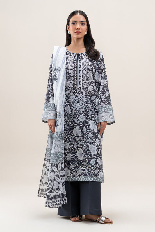 3 PIECE PRINTED LAWN SUIT-DESERT GAZE (UNSTITCHED)