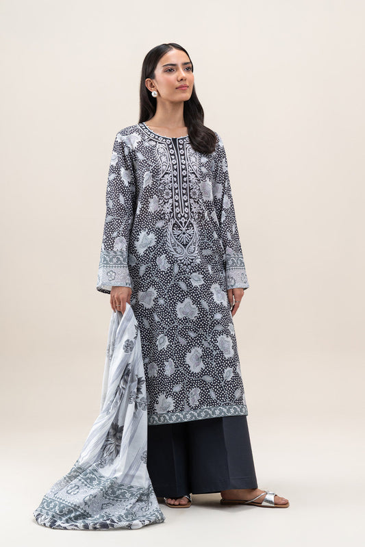 3 PIECE PRINTED LAWN SUIT-DESERT GAZE (UNSTITCHED)