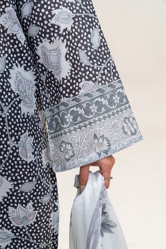 3 PIECE PRINTED LAWN SUIT-DESERT GAZE (UNSTITCHED)