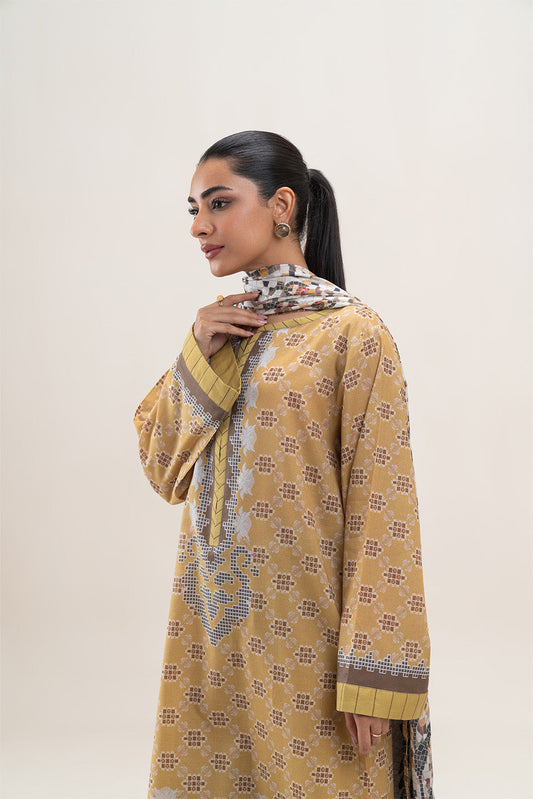 3 PIECE PRINTED LAWN SUIT-SUNMER MUSE (UNSTITCHED)