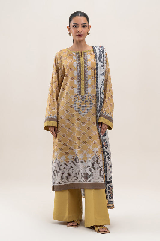 3 PIECE PRINTED LAWN SUIT-SUNMER MUSE (UNSTITCHED)