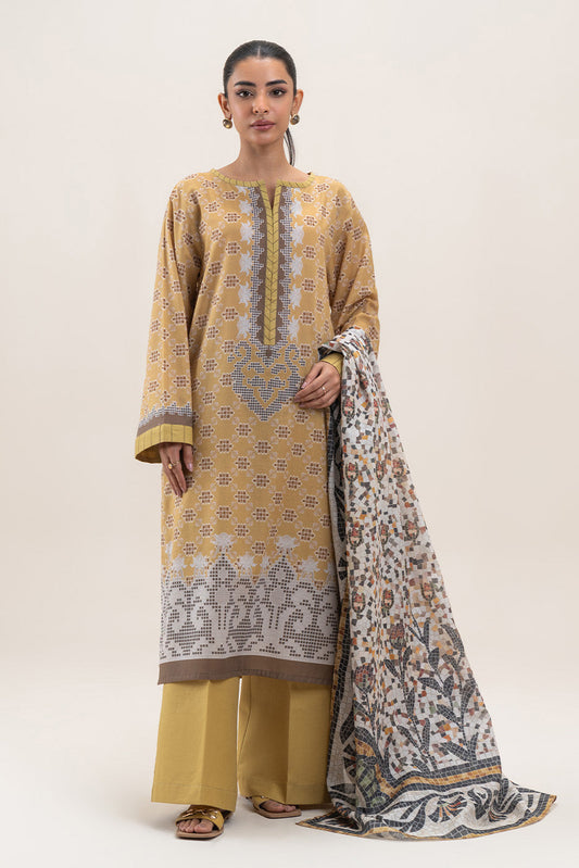 3 PIECE PRINTED LAWN SUIT-SUNMER MUSE (UNSTITCHED)