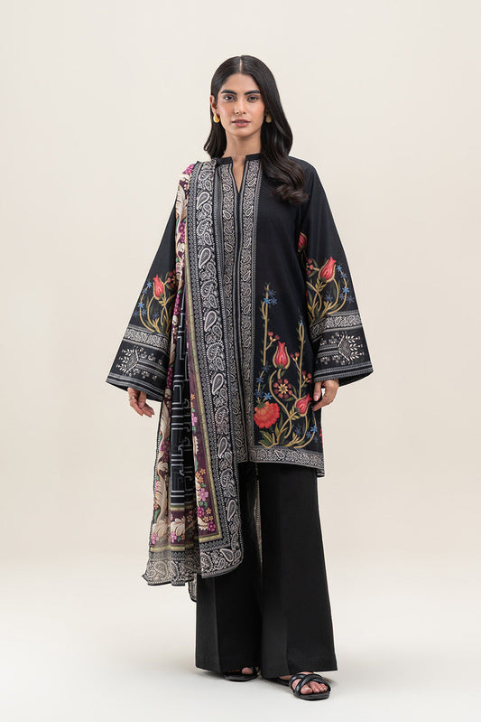 3 PIECE PRINTED LAWN LAWN SUIT-RAVEN FLORET (UNSTITCHED)