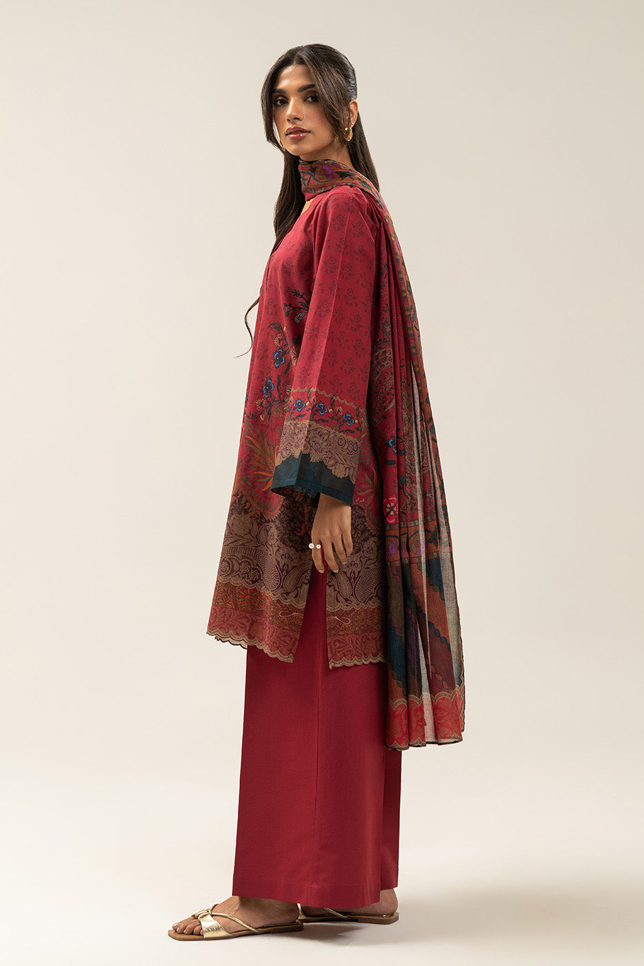 3 PIECE PRINTED LAWN SUIT-ETHNIC PAISLY (UNSTITCHED)