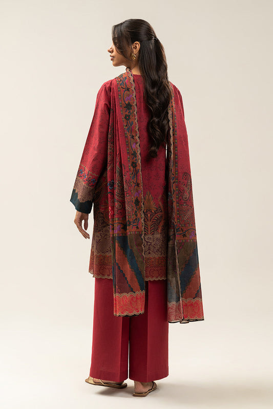 3 PIECE PRINTED LAWN SUIT-ETHNIC PAISLY (UNSTITCHED)