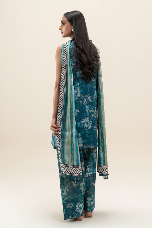 3 PIECE PRINTED LAWN SUIT-AEGEAN HAZE (UNSTITCHED)