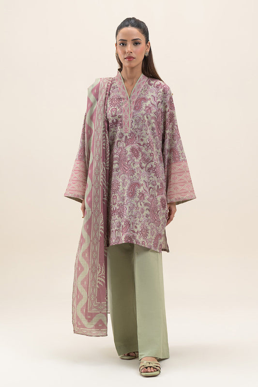 3 PIECE PRINTED LAWN SUIT-FLORET LUSH (UNSTITCHED)