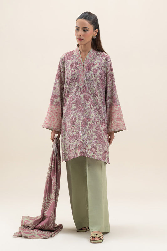 3 PIECE PRINTED LAWN SUIT-FLORET LUSH (UNSTITCHED)