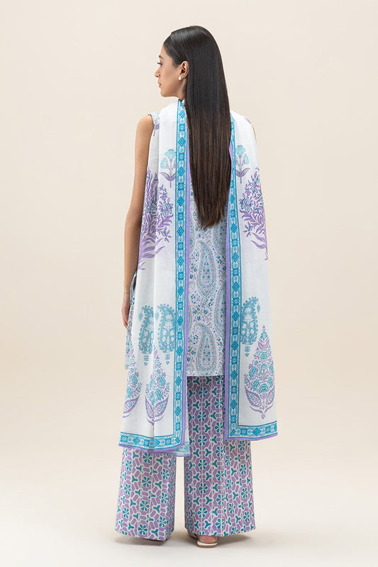 3 PIECE PRINTED LAWN SUIT-DIVINE DOVE (UNSTITCHED)