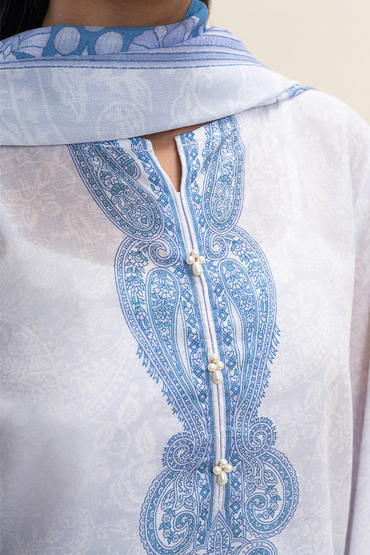 3 PIECE PRINTED LAWN SUIT-ANTIQUE PAISLEY (UNSTITCHED)
