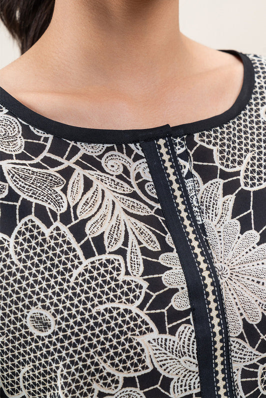 3 PIECE PRINTED LAWN SUIT-MONOCHROMATIC GRACE (UNSTITCHED)