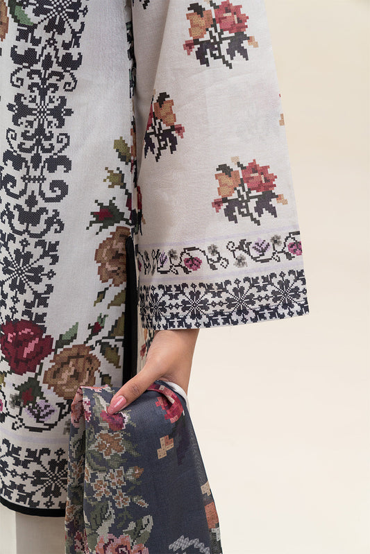 3 PIECE PRINTED LAWN SUIT-PETAL PARADISE (UNSTITCHED)