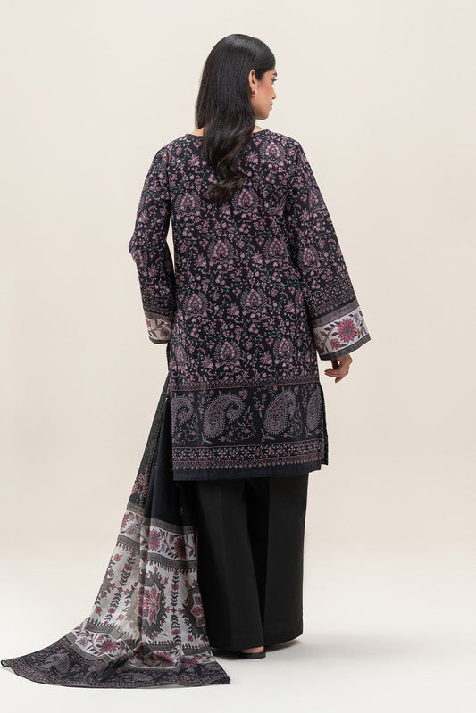 3 PIECE PRINTED LAWN LAWN SUIT-WOVEN PITCH (UNSTITCHED)