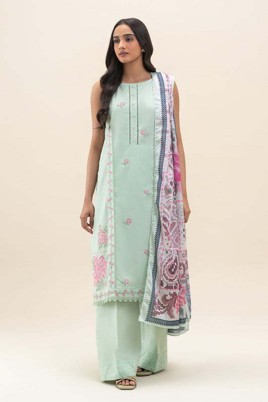 3 PIECE EMBROIDERED LAWN SUIT-WHISPER VEIL (UNSTITCHED)
