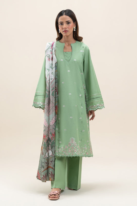 3 PIECE EMBROIDERED LAWN SUIT-FERN BLOOM (UNSTITCHED)