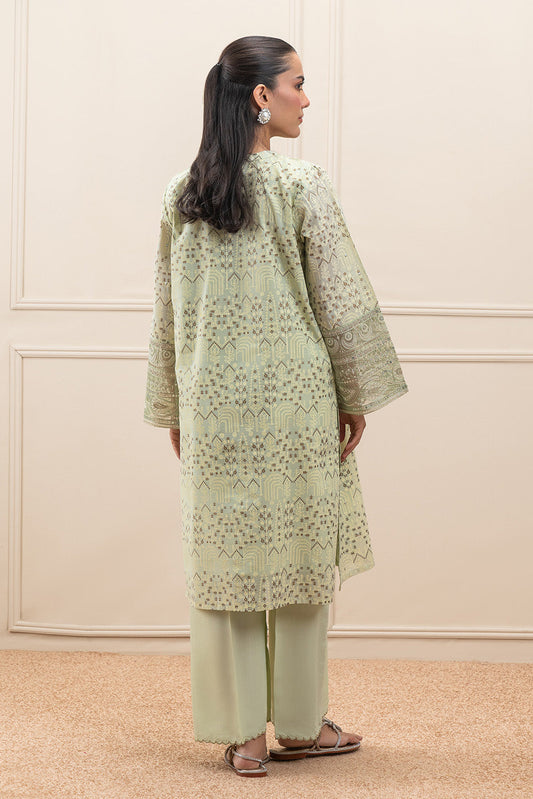 2 PIECE  EMBROIDERED PAPER COTTON SUIT (PRET)