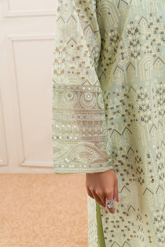 2 PIECE  EMBROIDERED PAPER COTTON SUIT (PRET)
